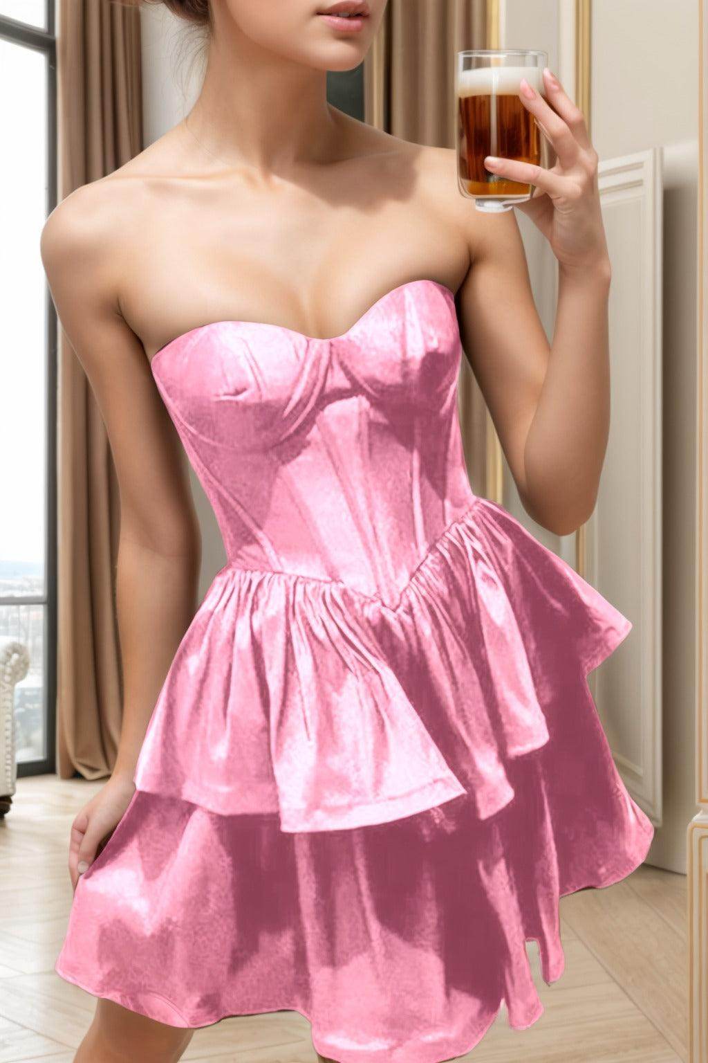 A-Line Knee Length Taffeta Homecoming Dresses CS0520