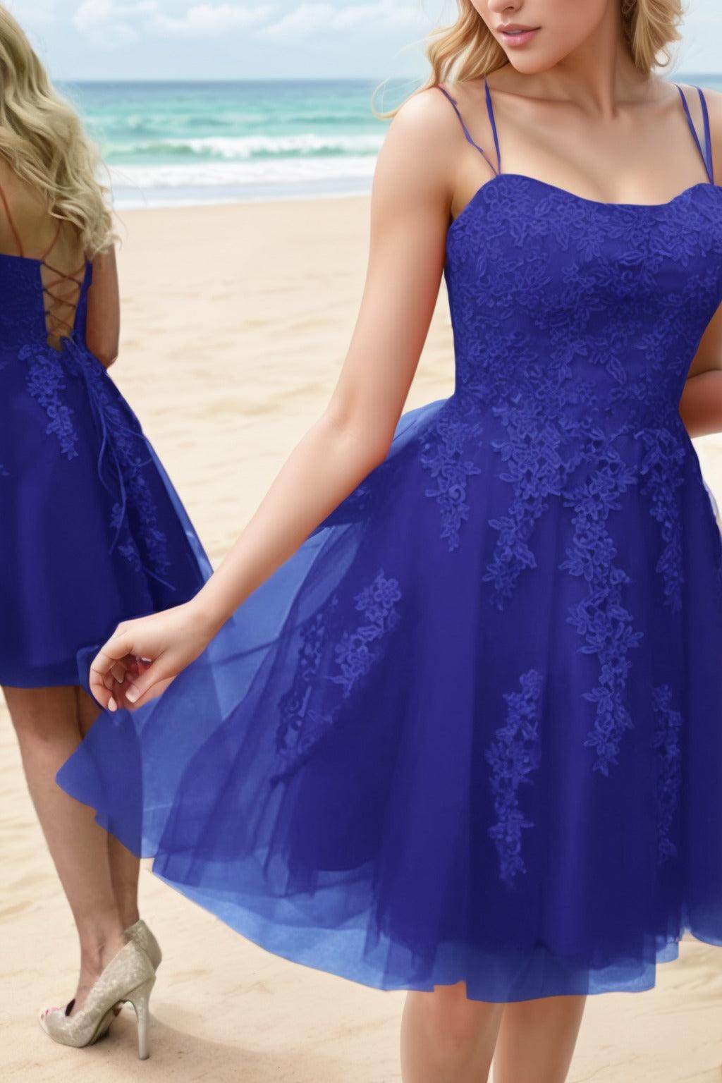 A-Line Knee Length Tulle Homecoming Dresses CS0521