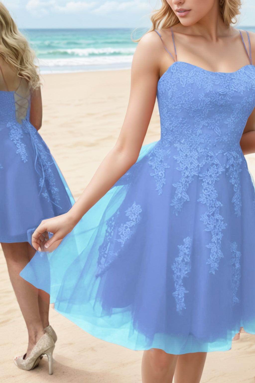 A-Line Knee Length Tulle Homecoming Dresses CS0521