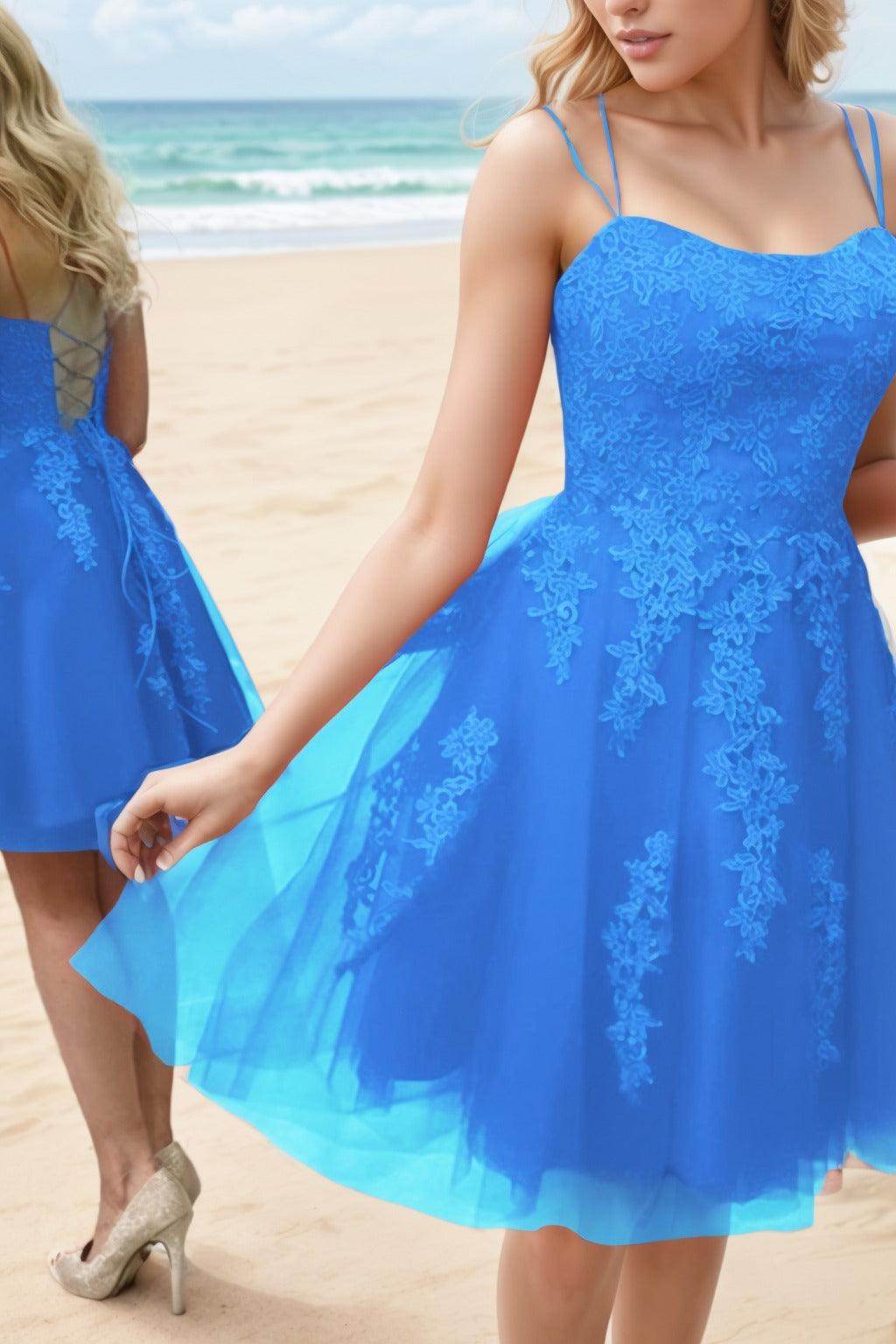 A-Line Knee Length Tulle Homecoming Dresses CS0521