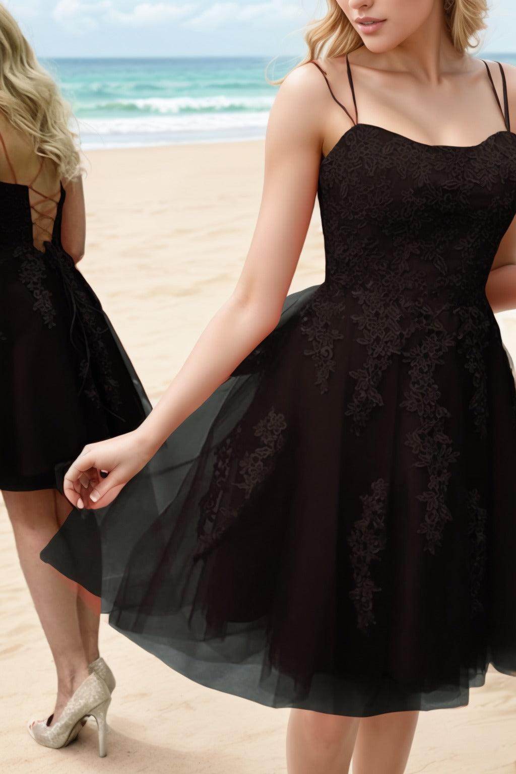 A-Line Knee Length Tulle Homecoming Dresses CS0521