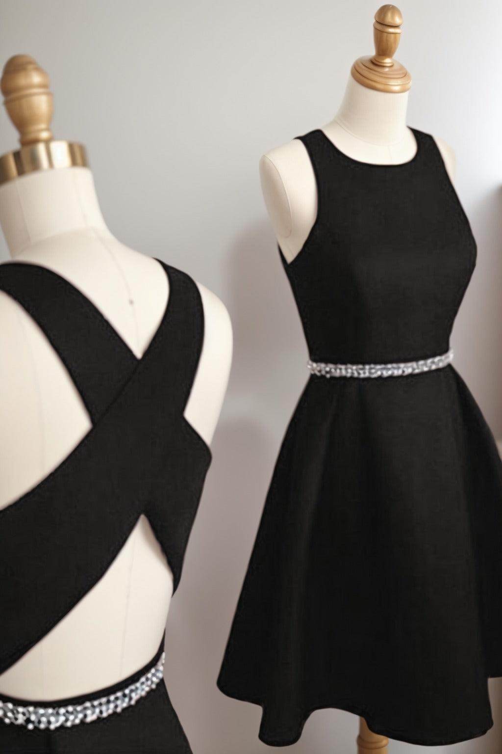 A-Line Tea Length Satin Homecoming Dresses CS0522