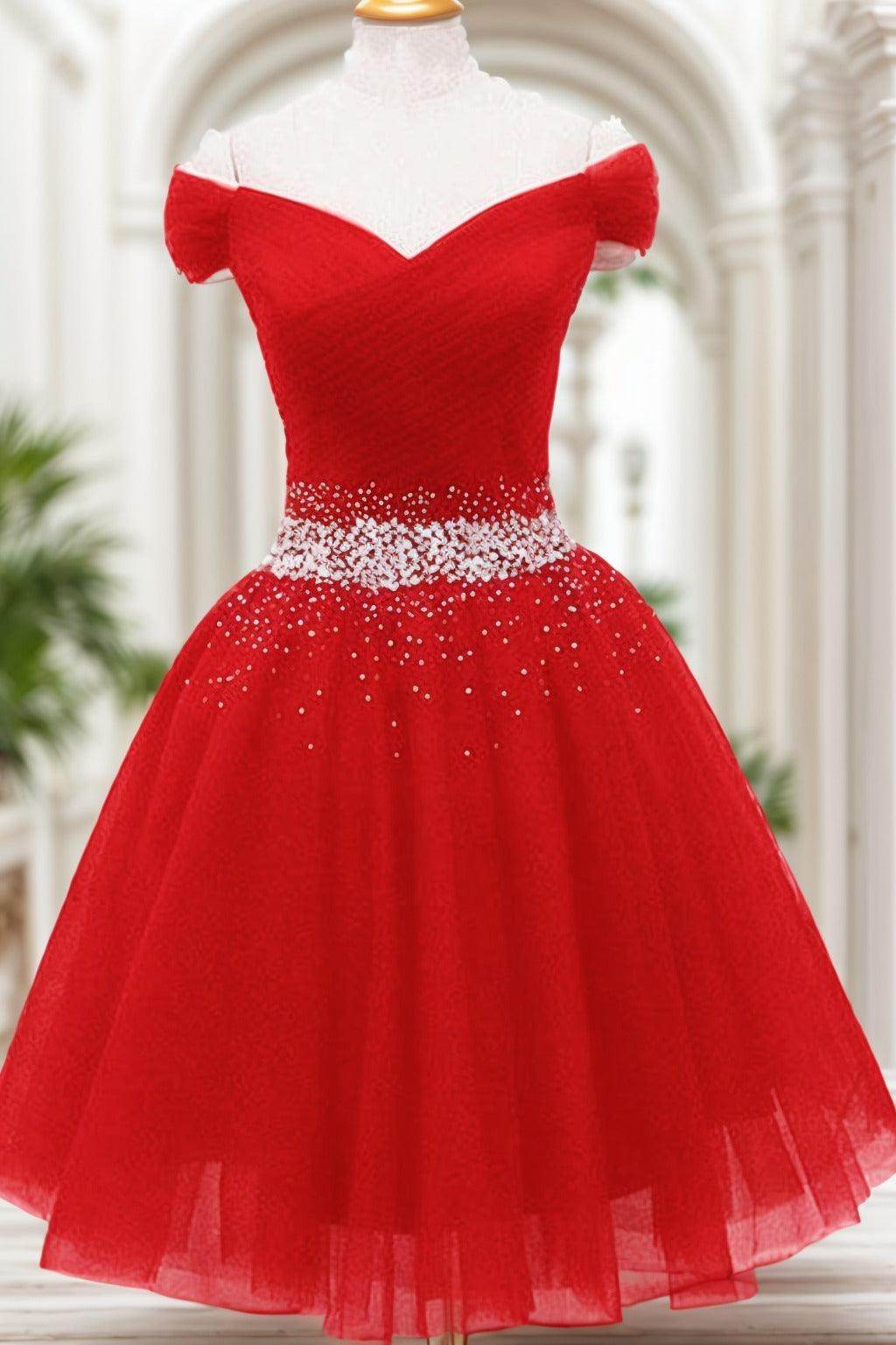 A-Line Knee Length Tulle Homecoming Dresses CS0524