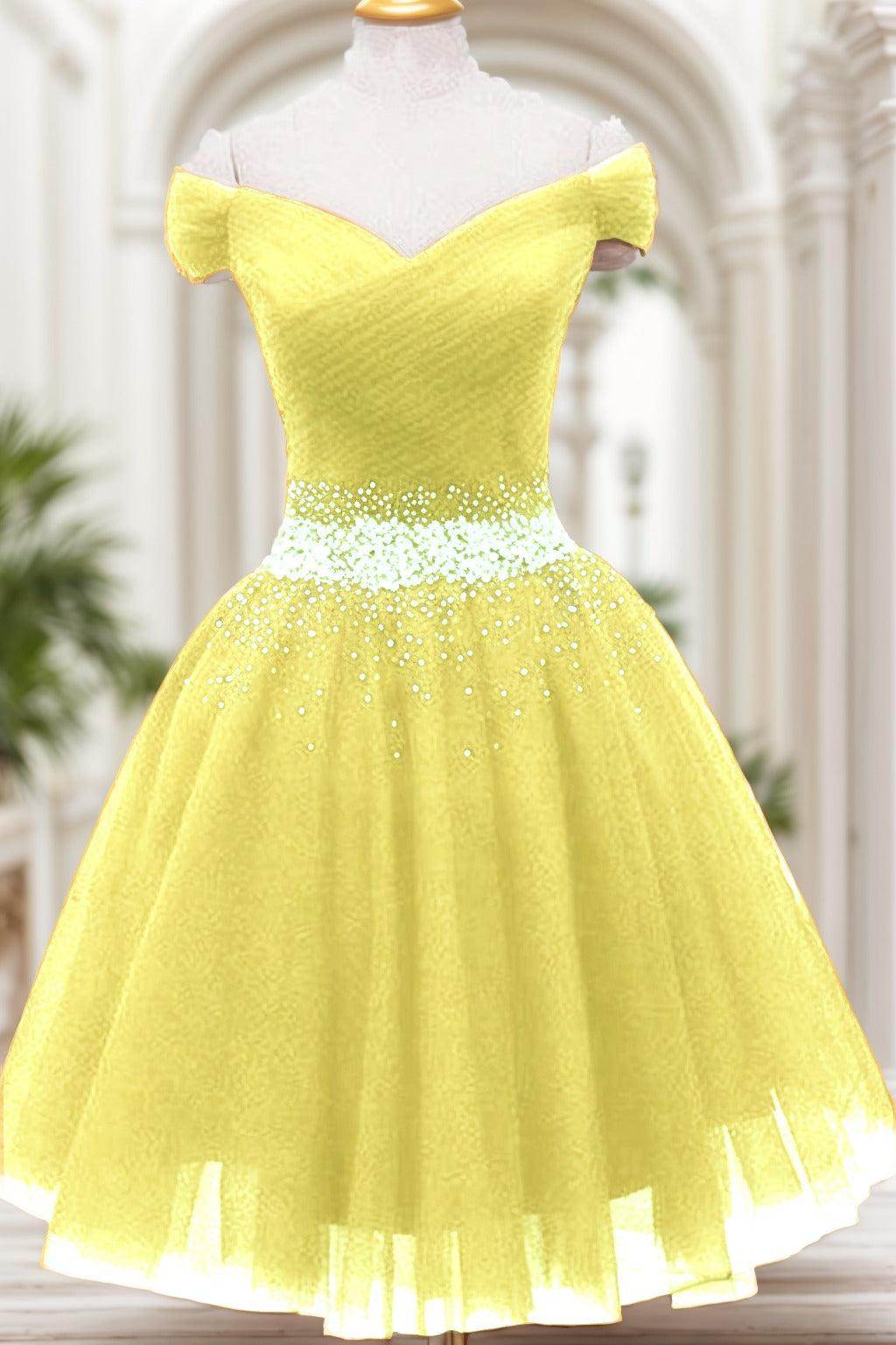 A-Line Knee Length Tulle Homecoming Dresses CS0524