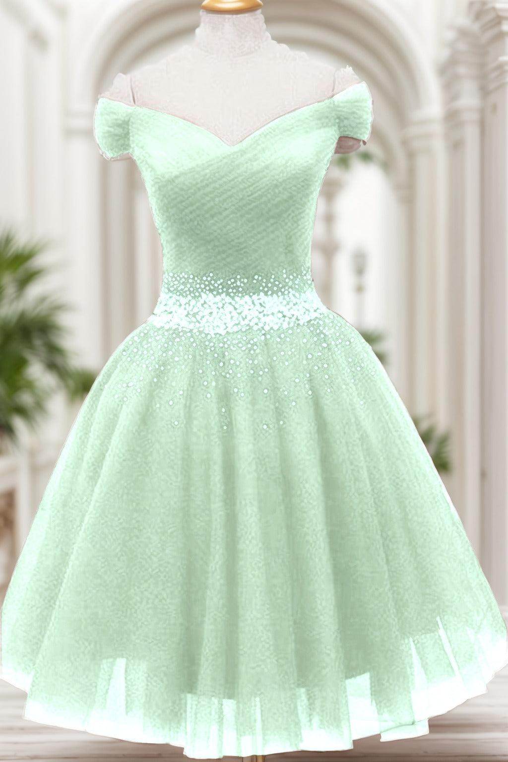 A-Line Knee Length Tulle Homecoming Dresses CS0524