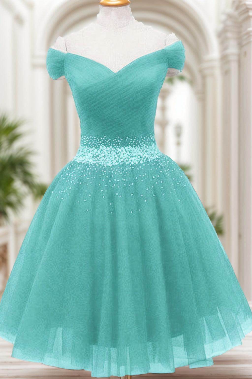 A-Line Knee Length Tulle Homecoming Dresses CS0524