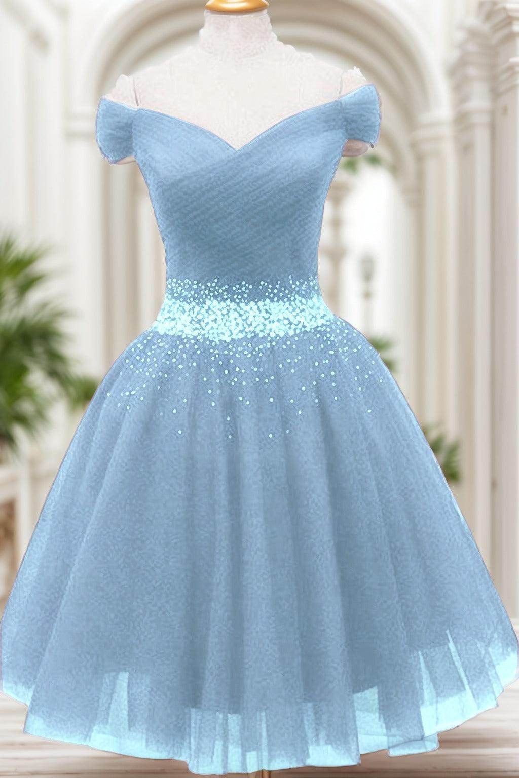 A-Line Knee Length Tulle Homecoming Dresses CS0524