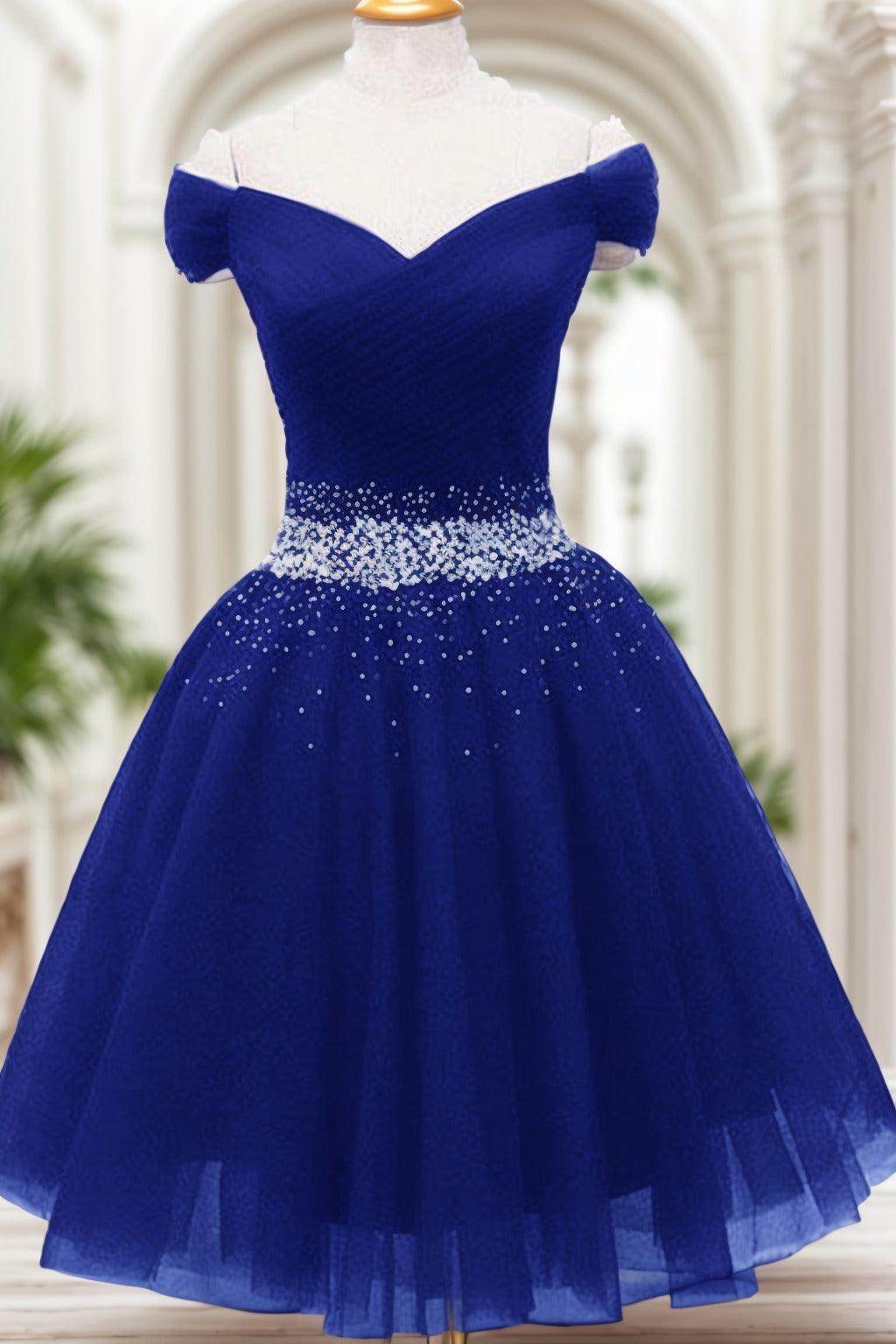A-Line Knee Length Tulle Homecoming Dresses CS0524