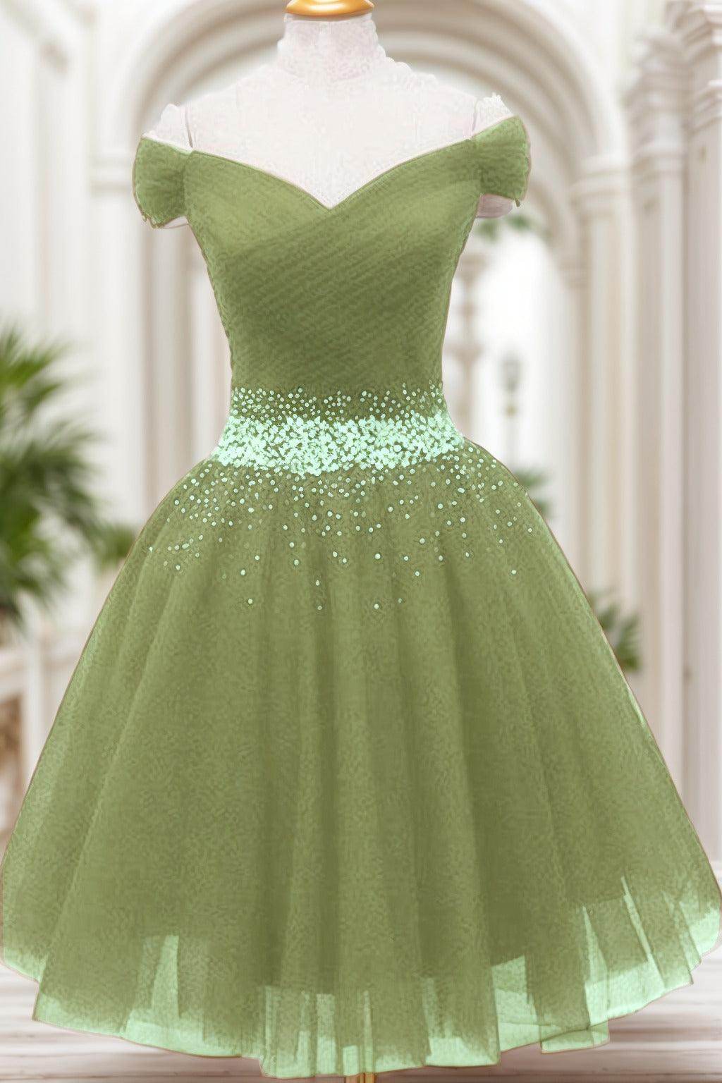 A-Line Knee Length Tulle Homecoming Dresses CS0524