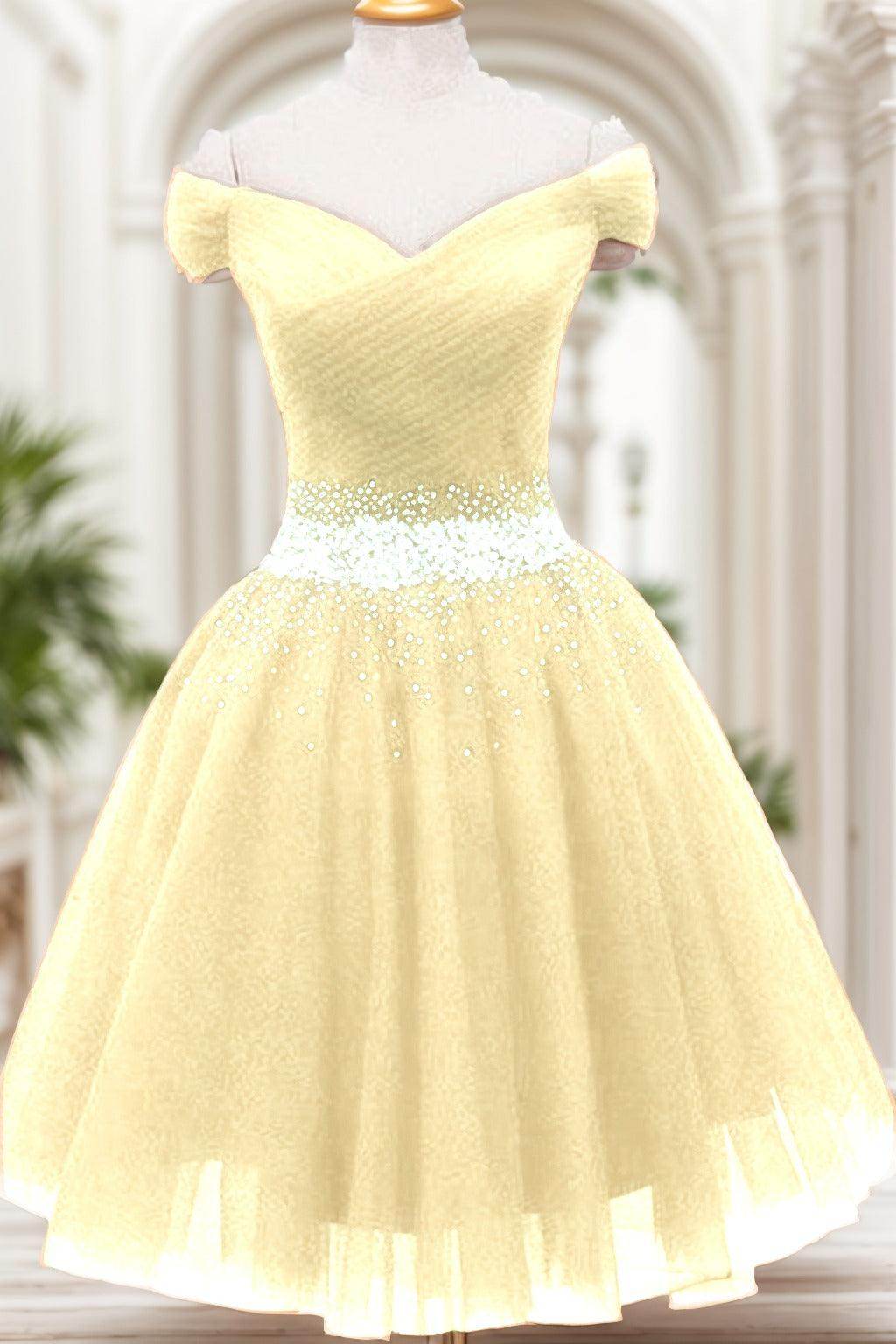 A-Line Knee Length Tulle Homecoming Dresses CS0524