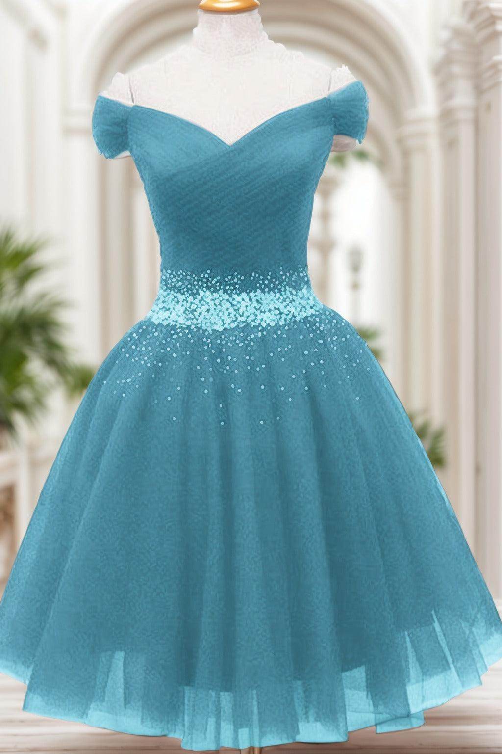 A-Line Knee Length Tulle Homecoming Dresses CS0524