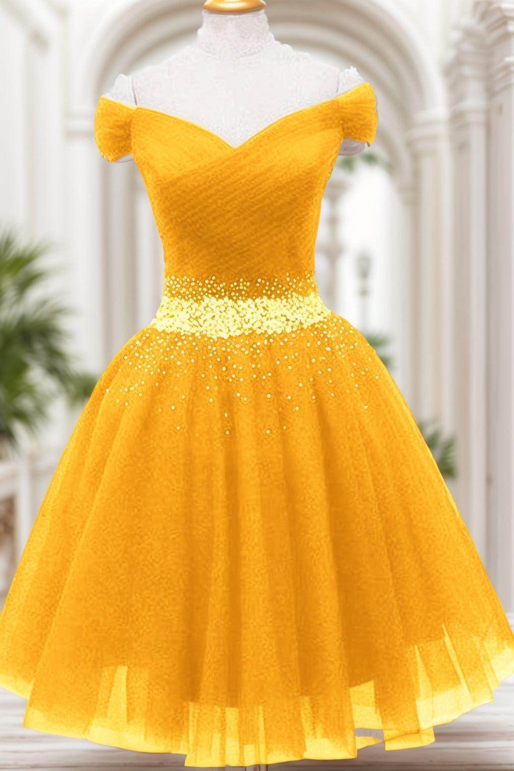 A-Line Knee Length Tulle Homecoming Dresses CS0524