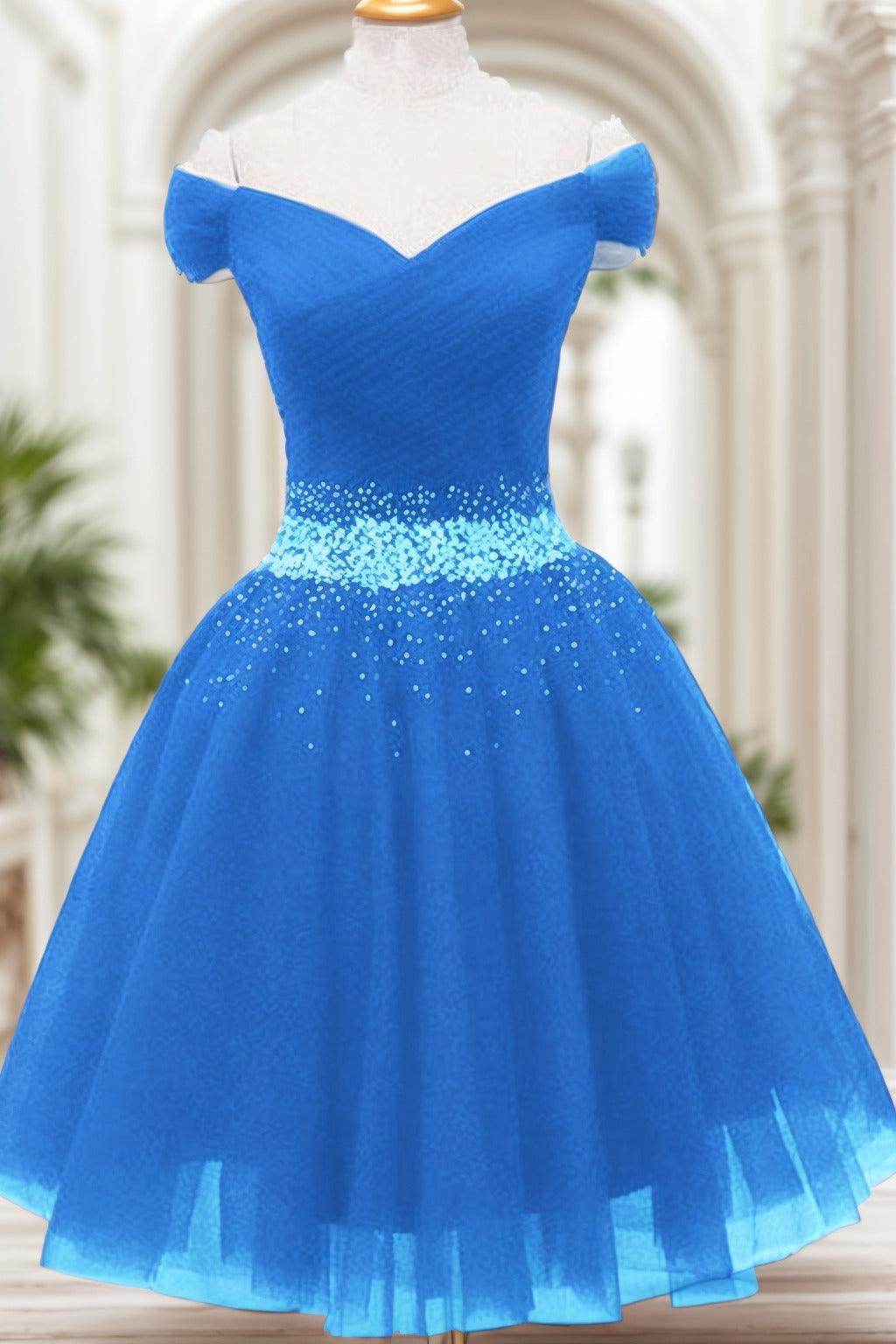 A-Line Knee Length Tulle Homecoming Dresses CS0524