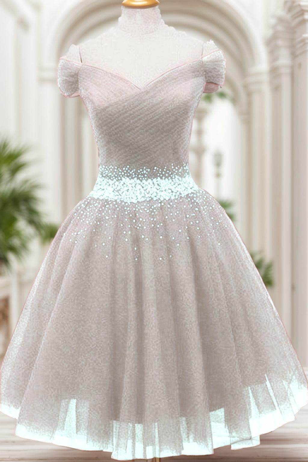 A-Line Knee Length Tulle Homecoming Dresses CS0524
