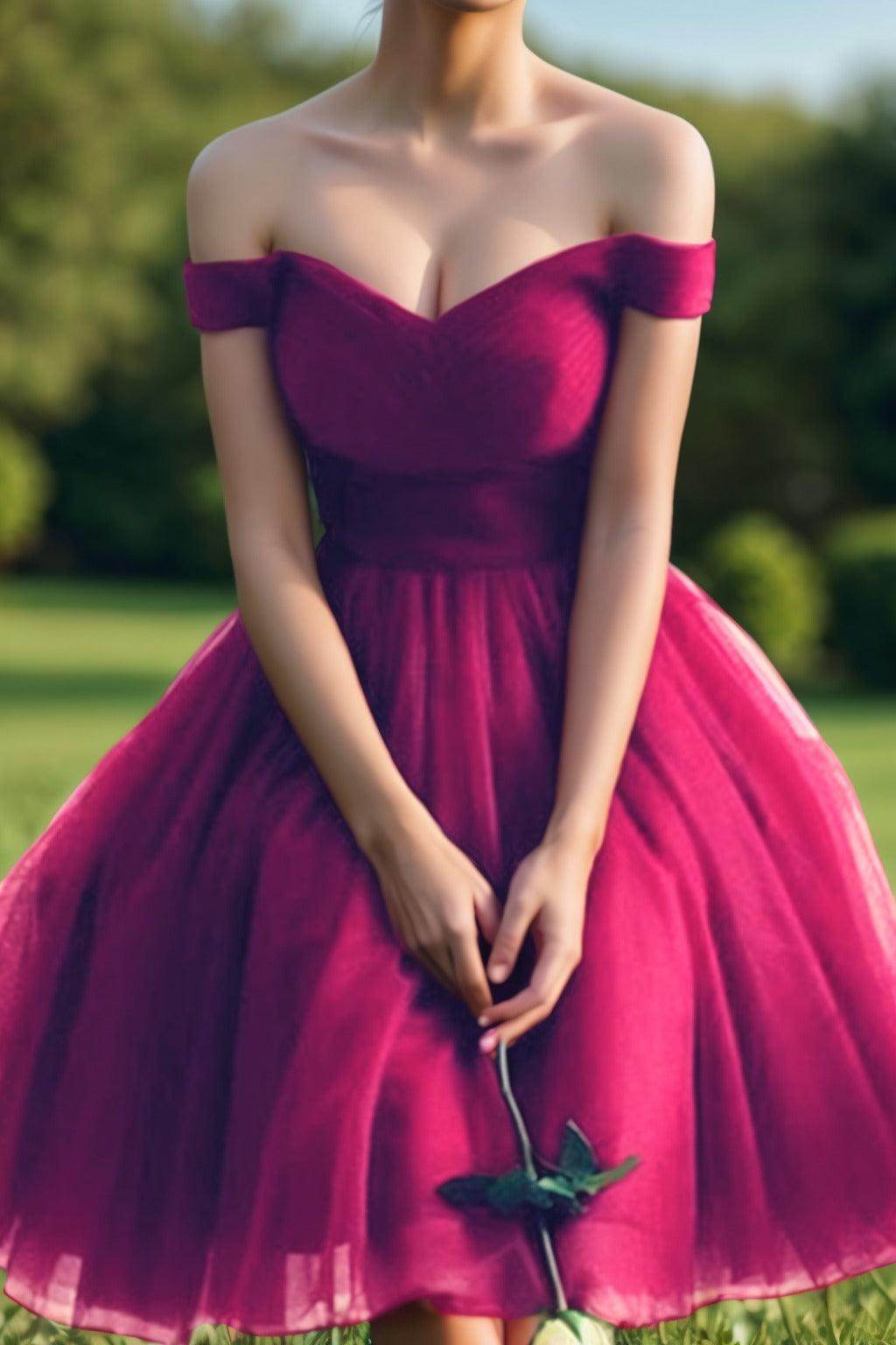 Princess Tea Length Tulle Homecoming Dresses CS0526