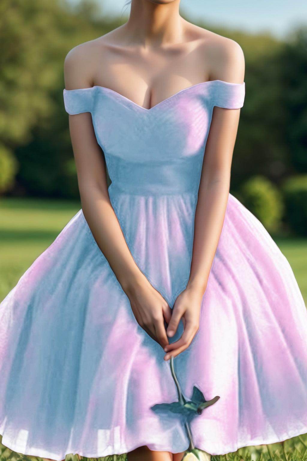 Princess Tea Length Tulle Homecoming Dresses CS0526