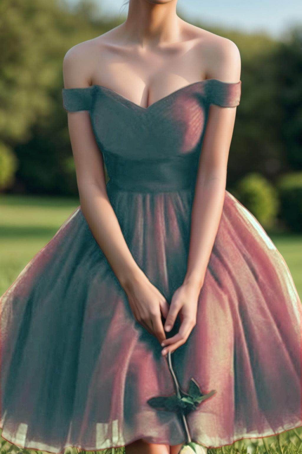 Princess Tea Length Tulle Homecoming Dresses CS0526