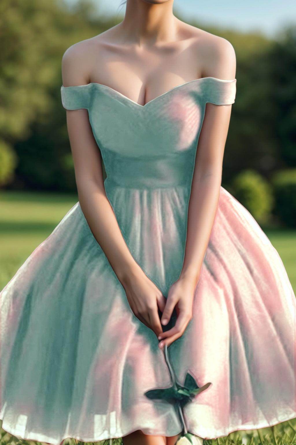 Princess Tea Length Tulle Homecoming Dresses CS0526