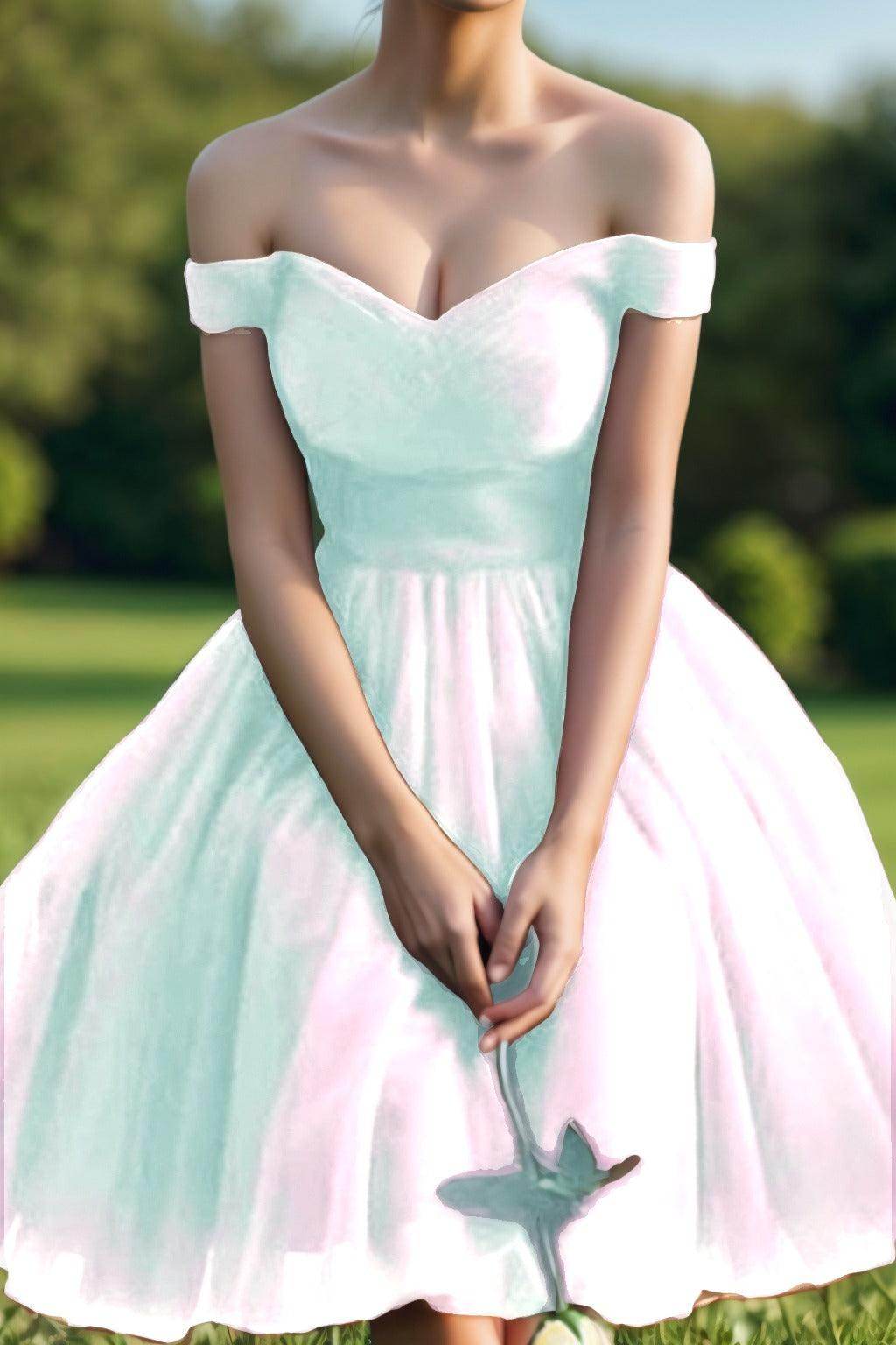 Princess Tea Length Tulle Homecoming Dresses CS0526
