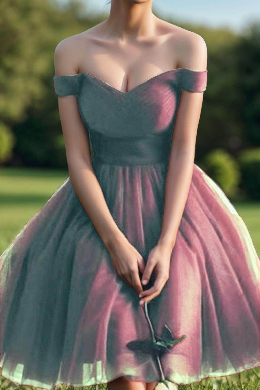 Princess Tea Length Tulle Homecoming Dresses CS0526