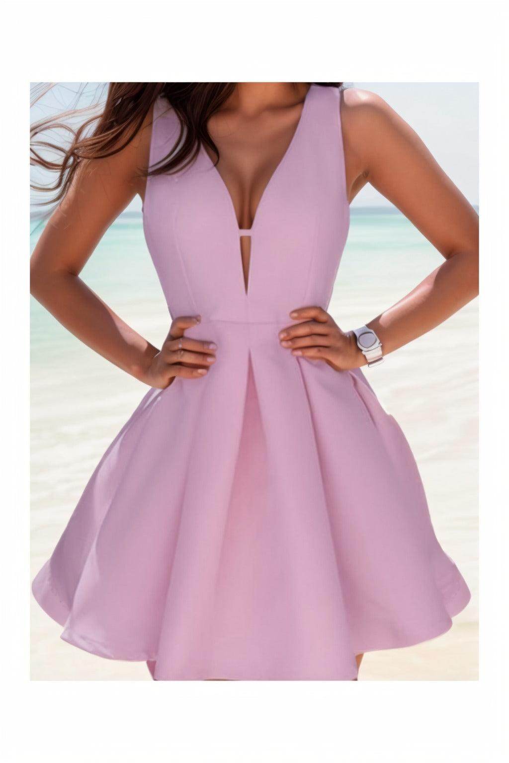 A-Line Knee Length Satin Homecoming Dresses CS0531