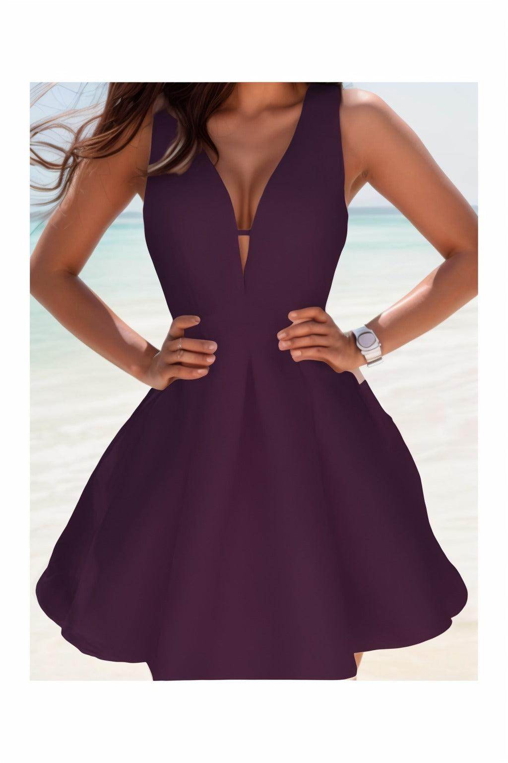 A-Line Knee Length Satin Homecoming Dresses CS0531