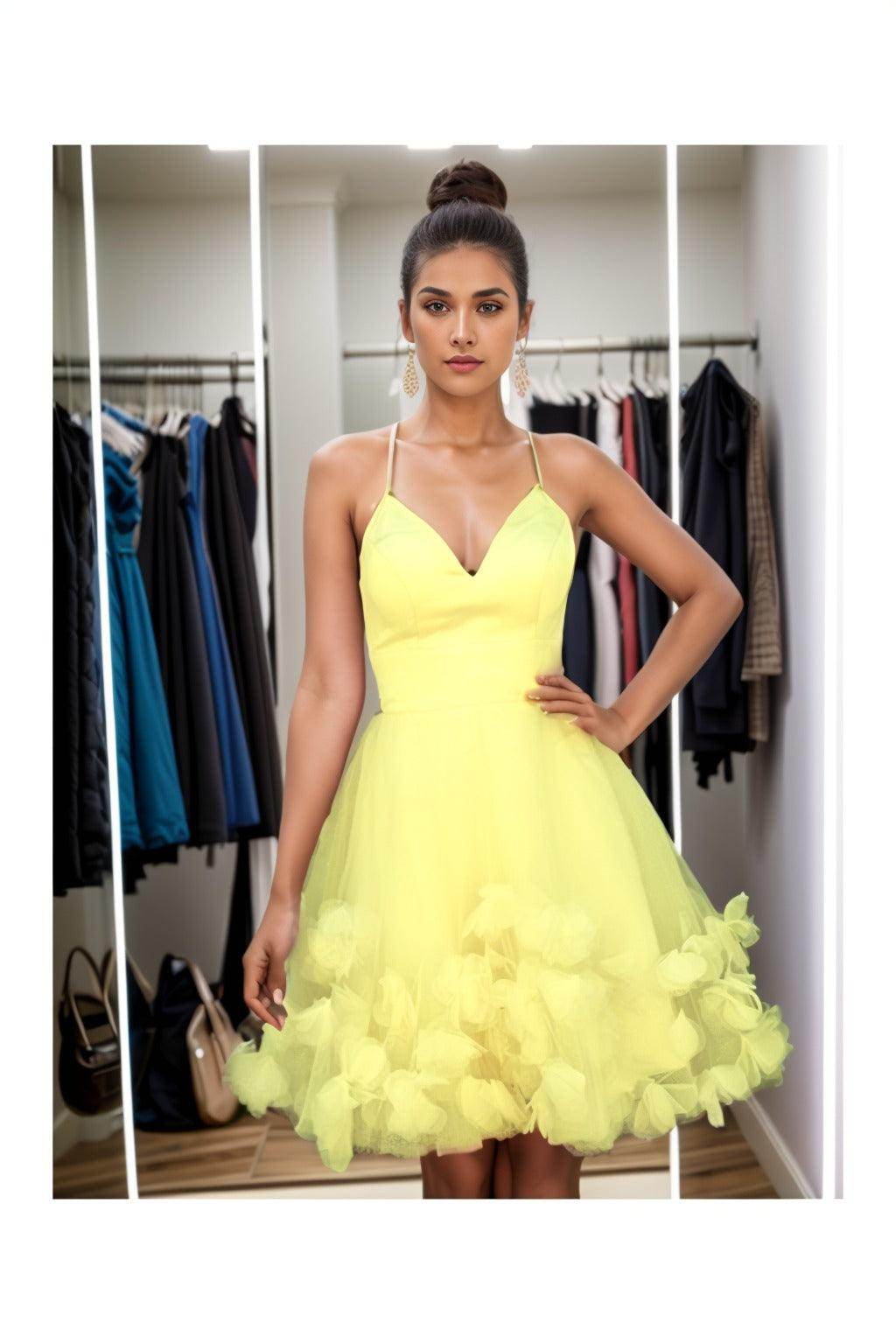 A-Line Knee Length Satin Homecoming Dresses CS0532