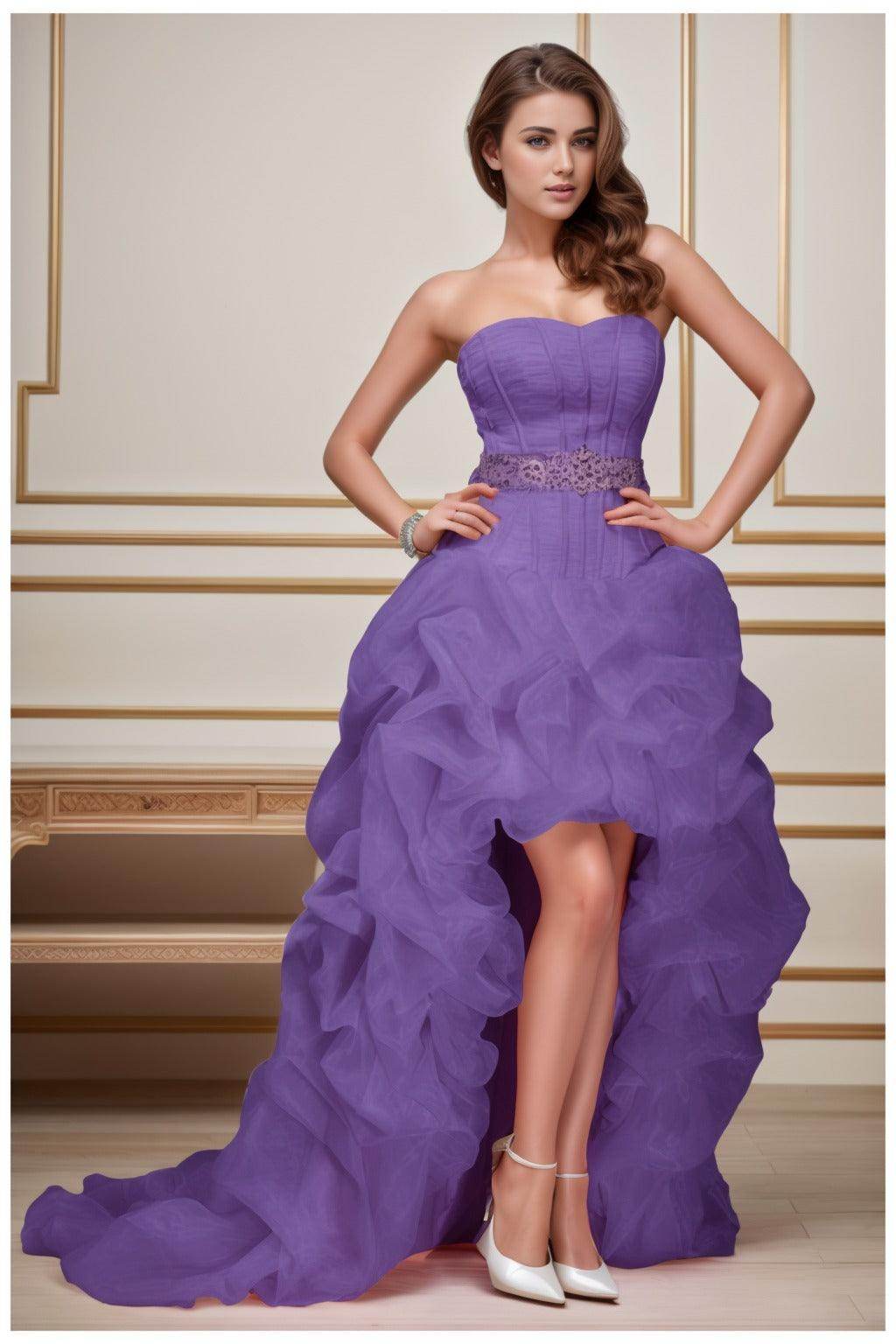 Ball Gown High-Low Organza Homecoming Dresses CS0534
