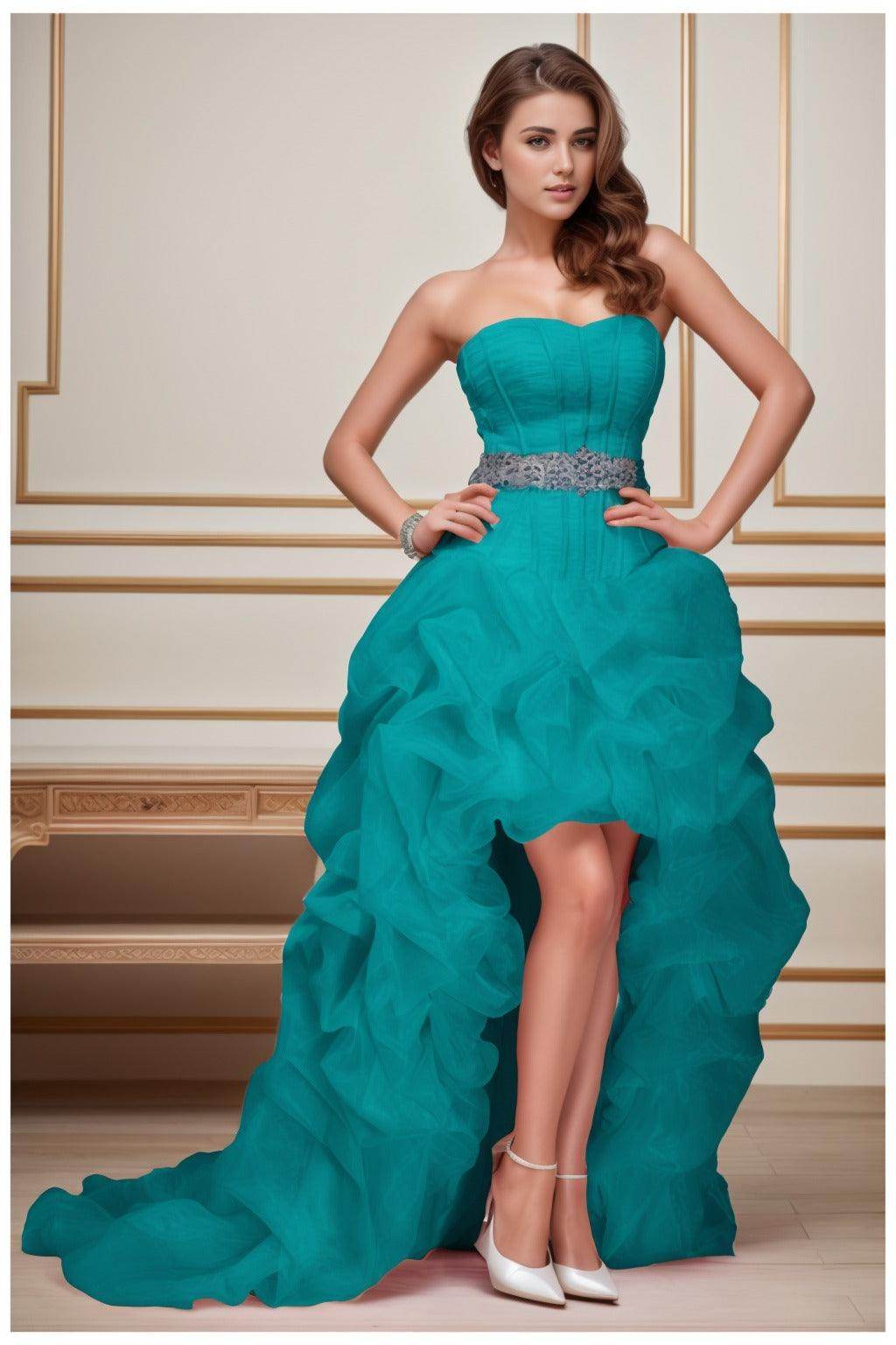 Ball Gown High-Low Organza Homecoming Dresses CS0534