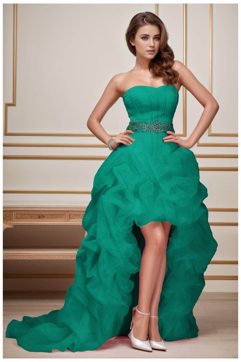 Ball Gown High-Low Organza Homecoming Dresses CS0534