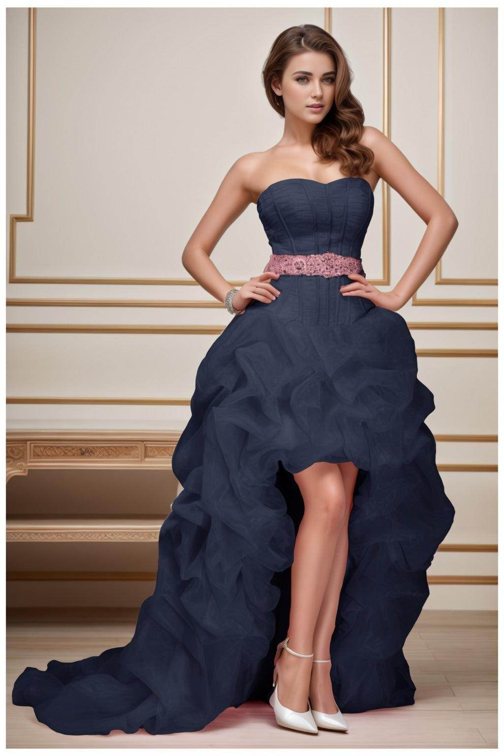 Ball Gown High-Low Organza Homecoming Dresses CS0534