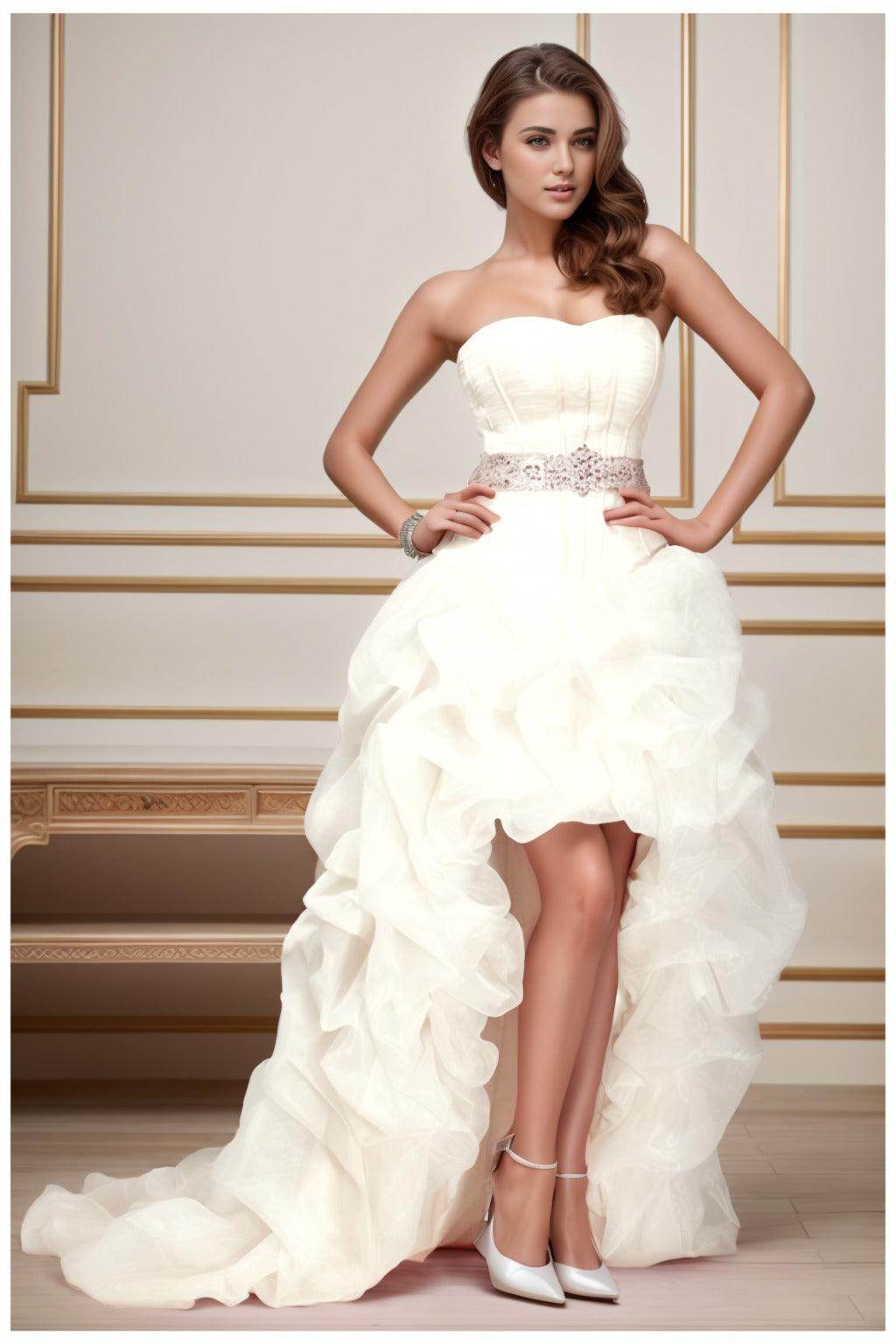 Ball Gown High-Low Organza Homecoming Dresses CS0534