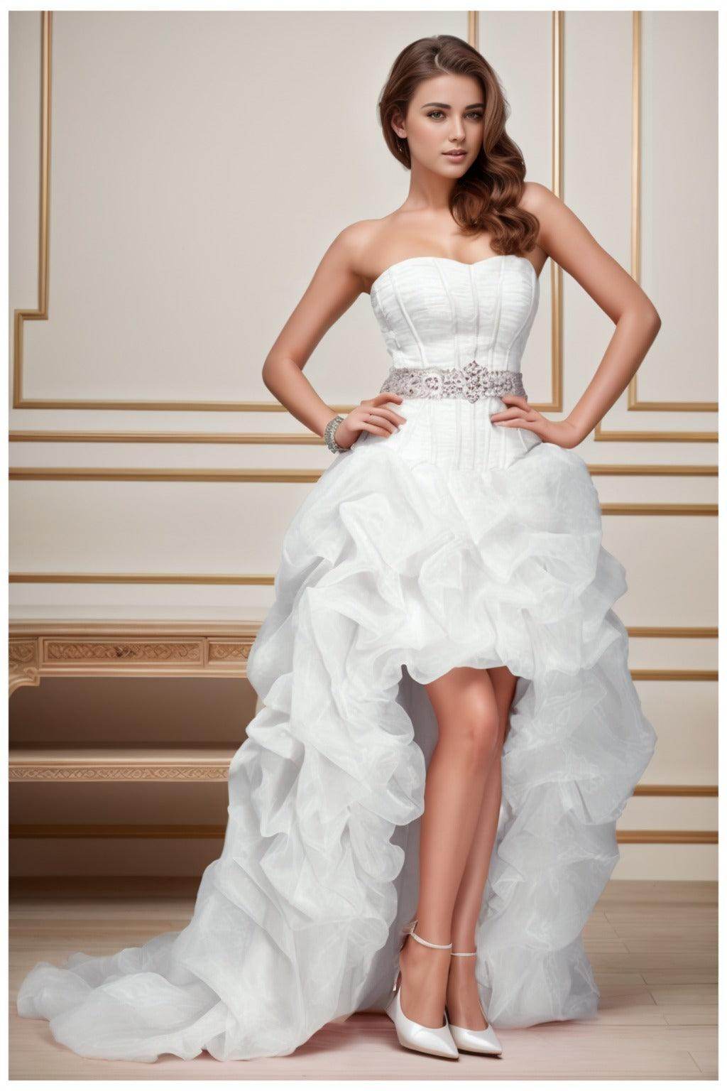 Ball Gown High-Low Organza Homecoming Dresses CS0534