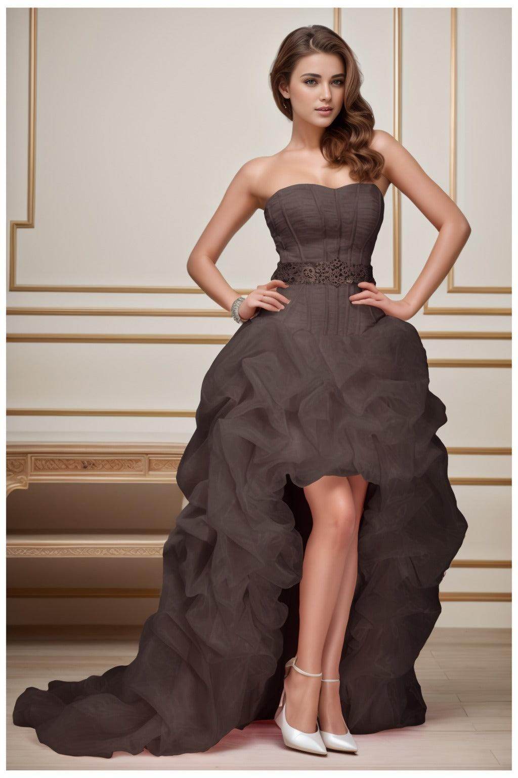 Ball Gown High-Low Organza Homecoming Dresses CS0534