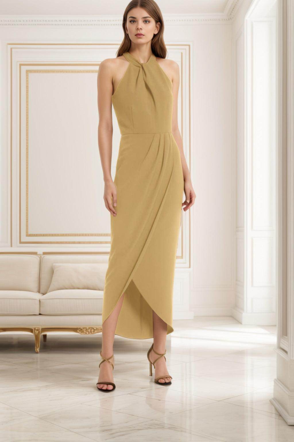 Sheath-Column High-Low Stretch Chiffon Graduation Dresses CS0537