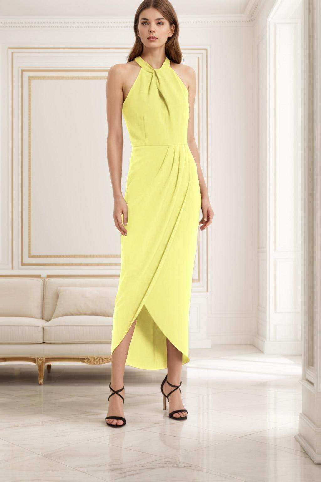 Sheath-Column High-Low Stretch Chiffon Graduation Dresses CS0537