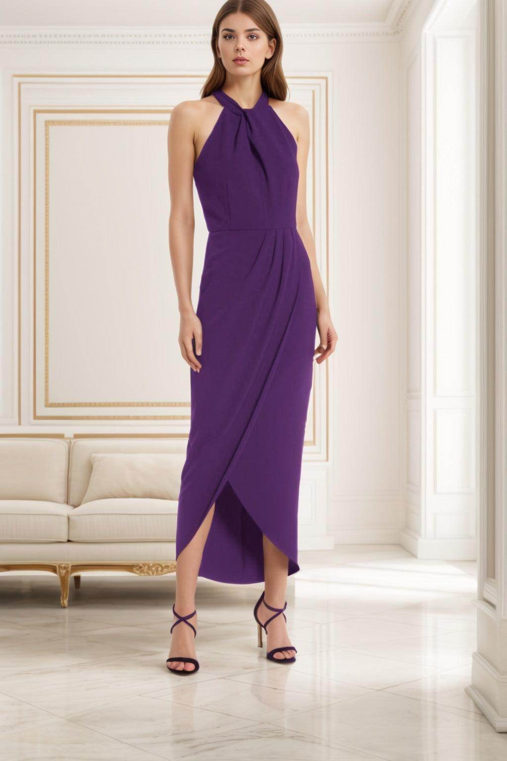Sheath-Column High-Low Stretch Chiffon Graduation Dresses CS0537