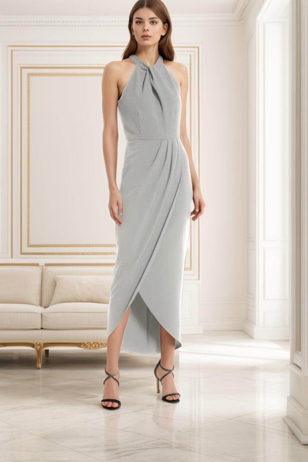 Sheath-Column High-Low Stretch Chiffon Graduation Dresses CS0537