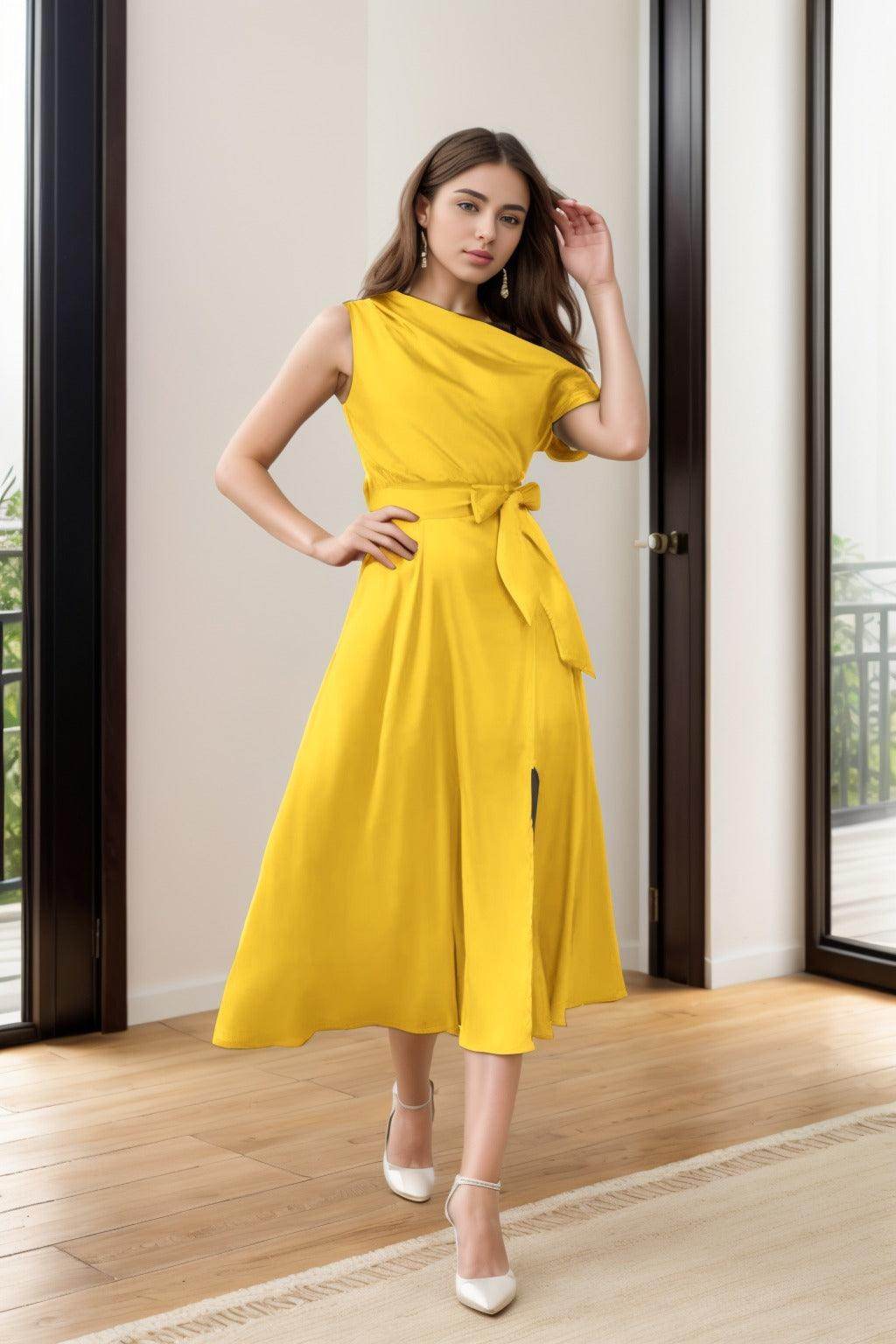 Sheath-Column Tea Length Silk-Like Graduation Dresses CS0540