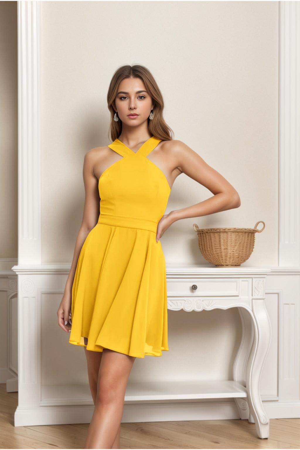 A-Line Short-Mini Chiffon Graduation Dresses CS0541