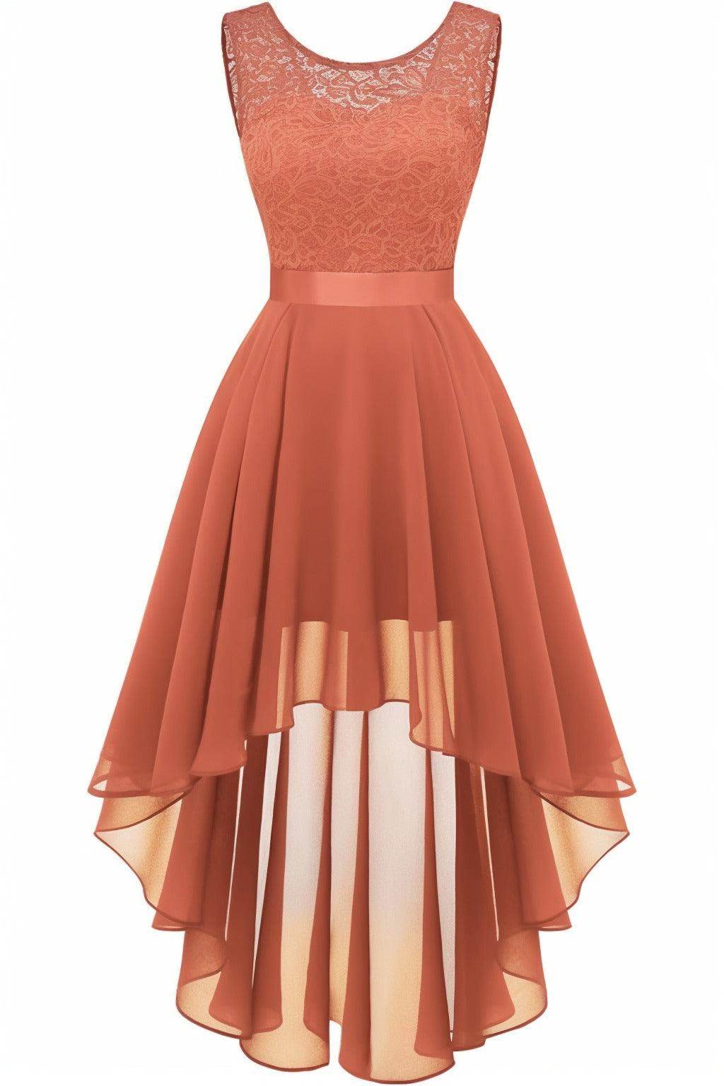 Asymmetrical High-Low Chiffon Graduation Dresses CS0543
