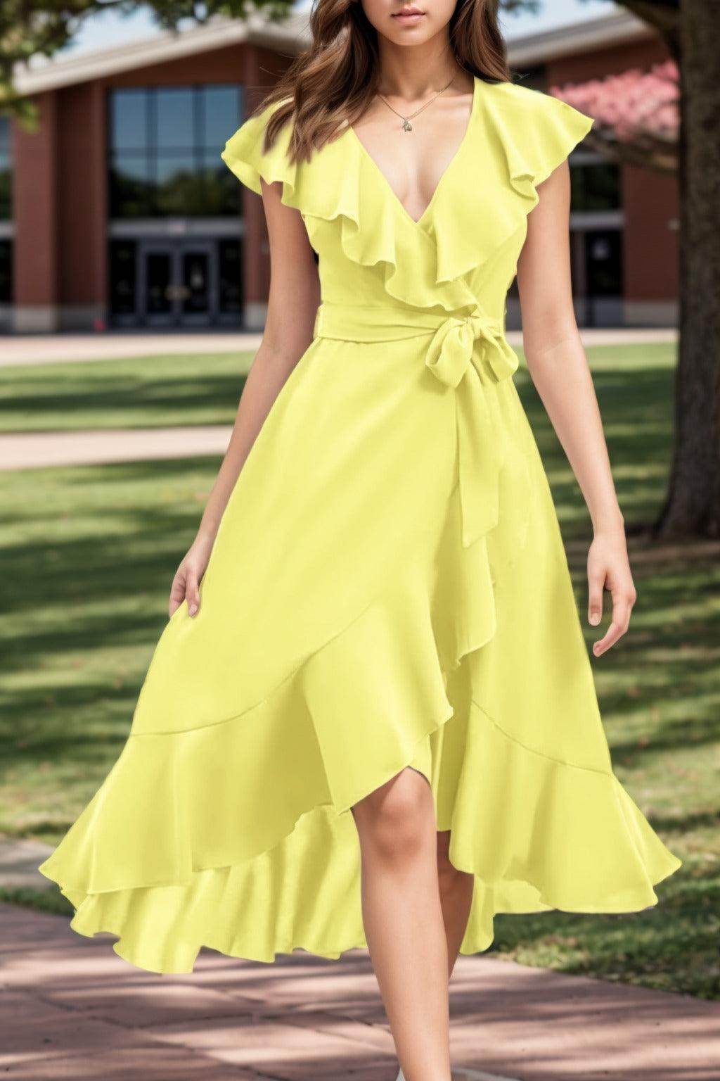 A-Line High-Low Chiffon Graduation Dresses CS0544