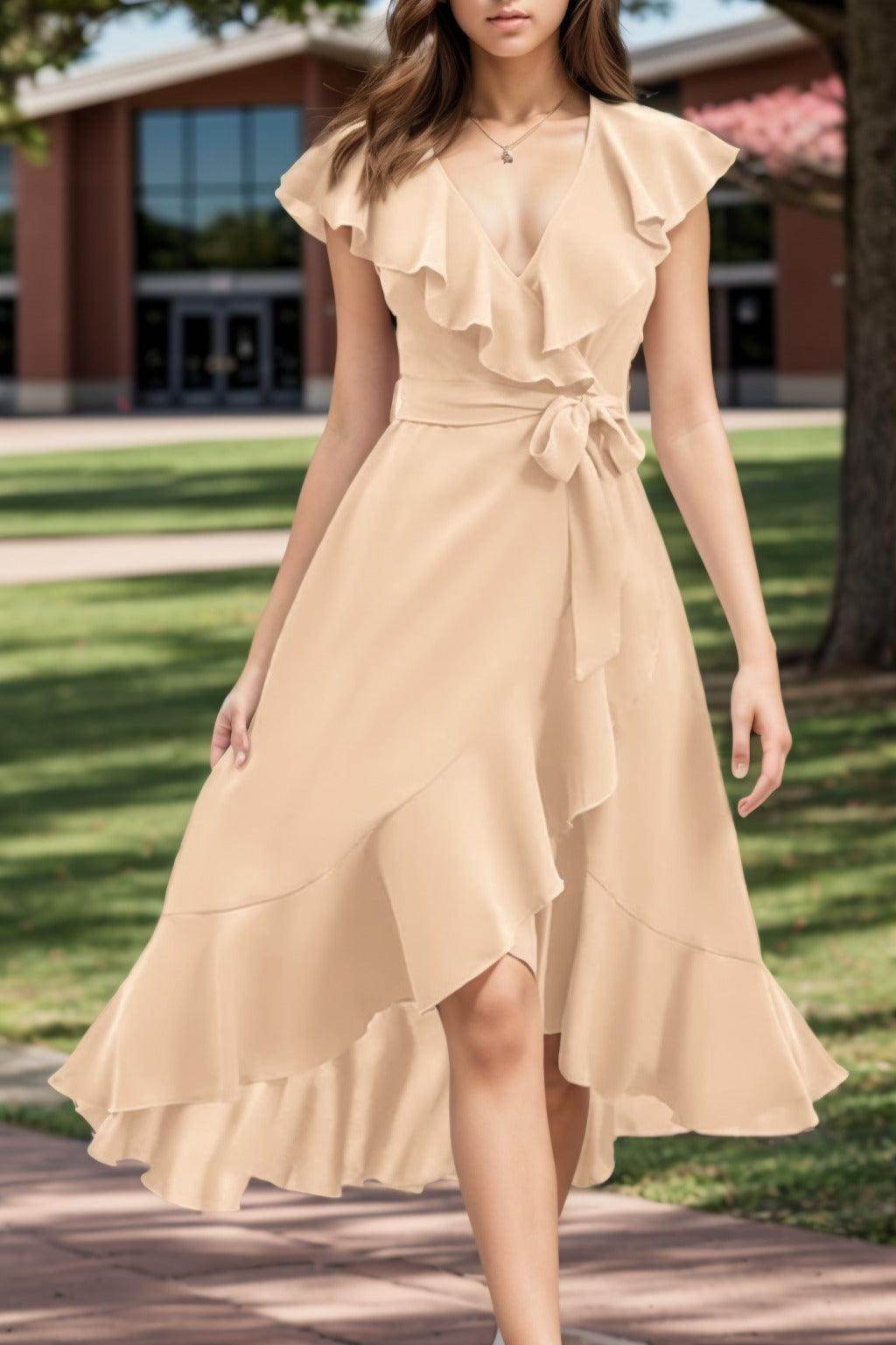 A-Line High-Low Chiffon Graduation Dresses CS0544