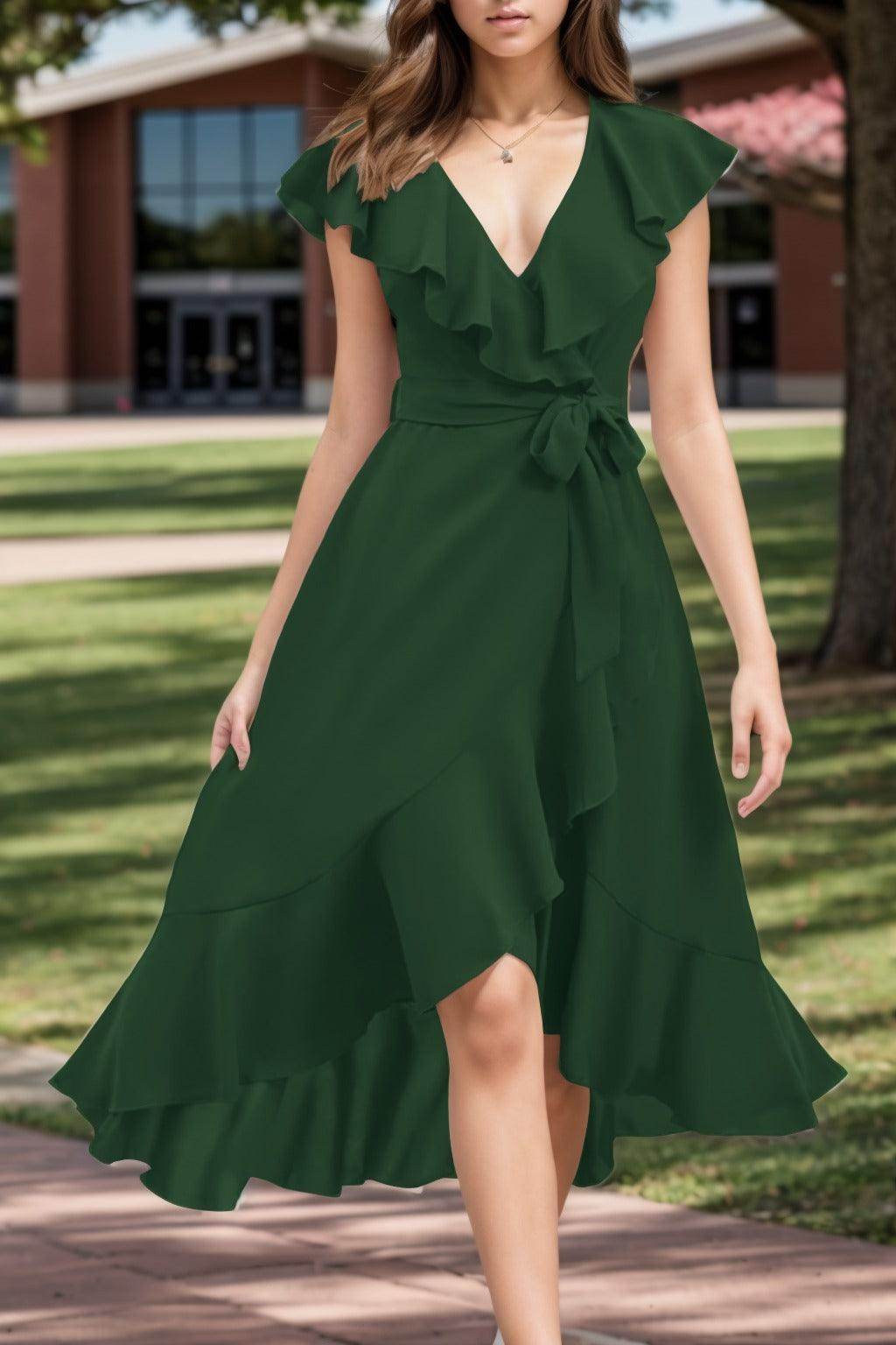 A-Line High-Low Chiffon Graduation Dresses CS0544
