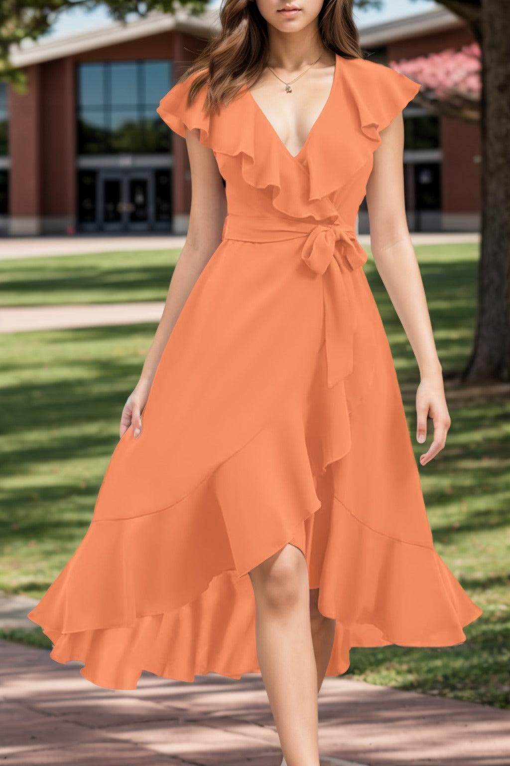 A-Line High-Low Chiffon Graduation Dresses CS0544