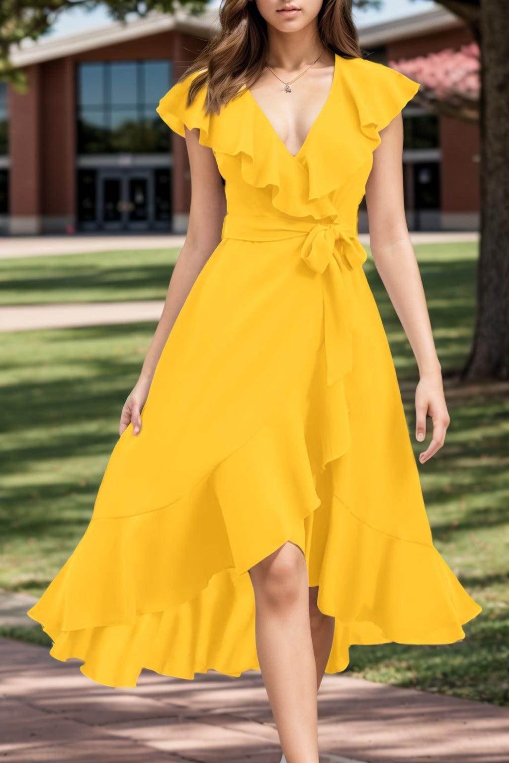 A-Line High-Low Chiffon Graduation Dresses CS0544