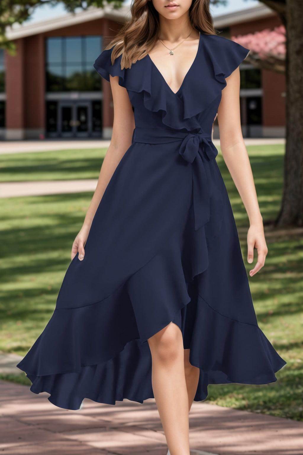 A-Line High-Low Chiffon Graduation Dresses CS0544
