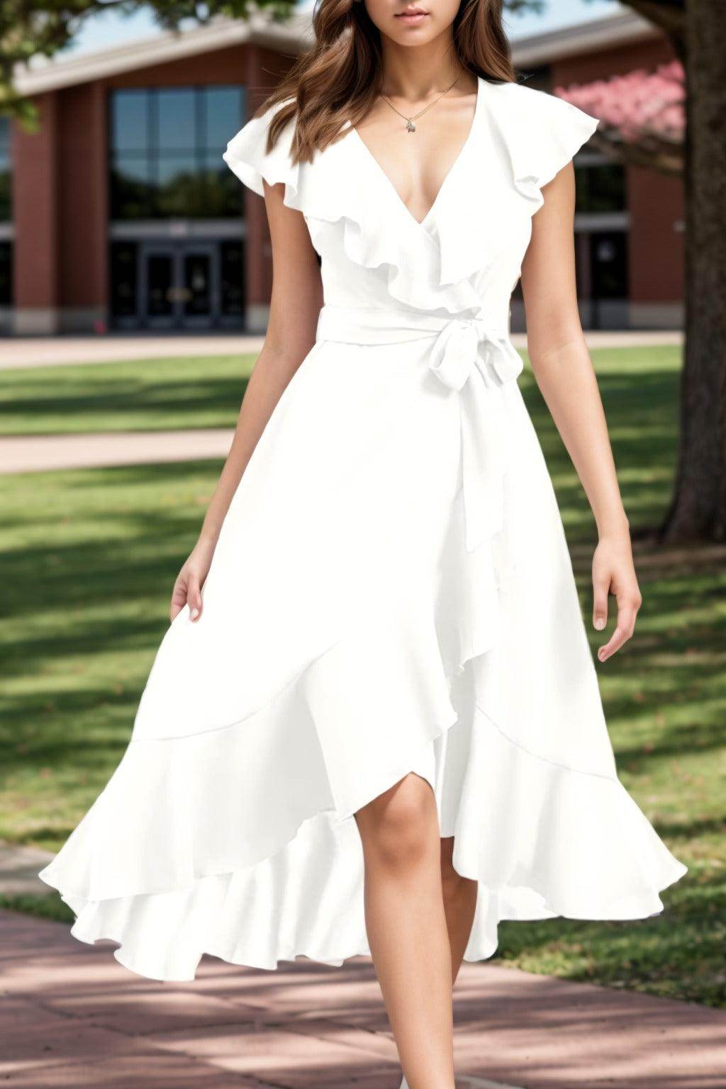 A-Line High-Low Chiffon Graduation Dresses CS0544