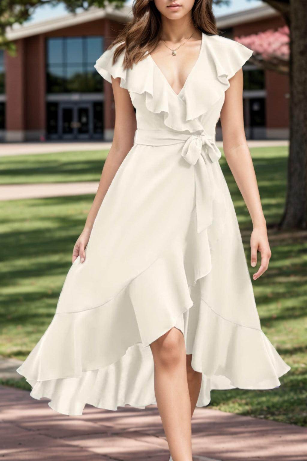 A-Line High-Low Chiffon Graduation Dresses CS0544
