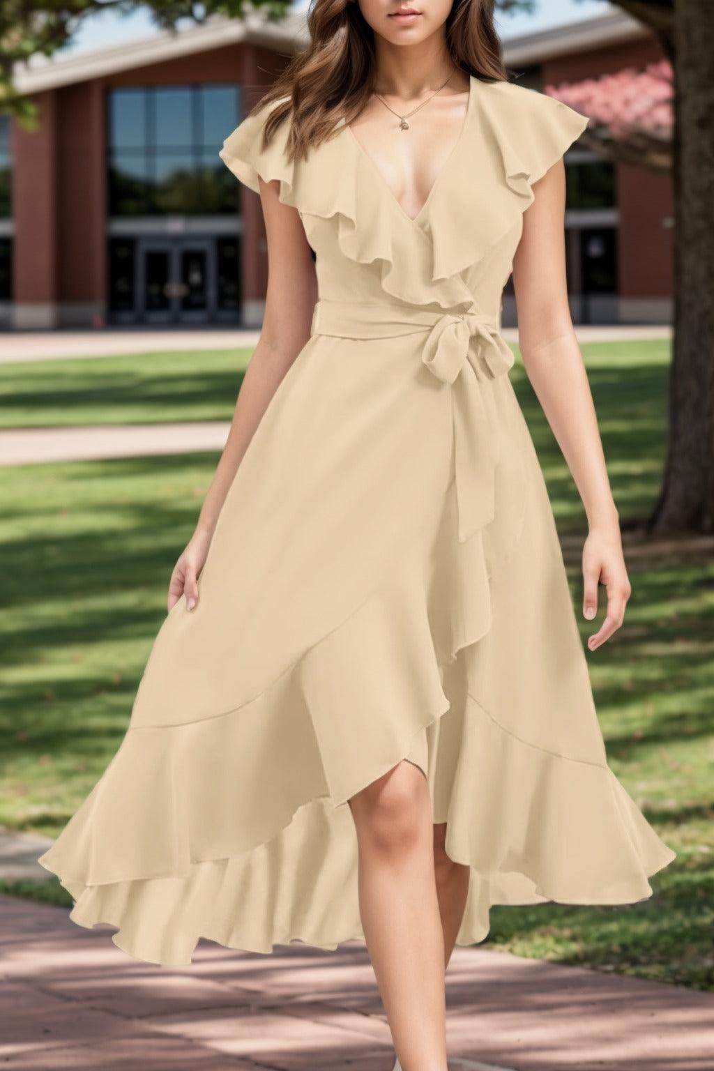 A-Line High-Low Chiffon Graduation Dresses CS0544